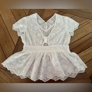 Free People White Eyelet Lace Top